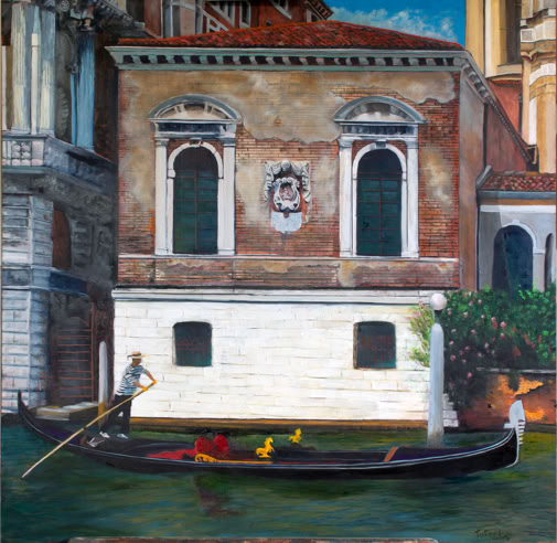 Oil on canvas, studio-based., Venice, Italy.